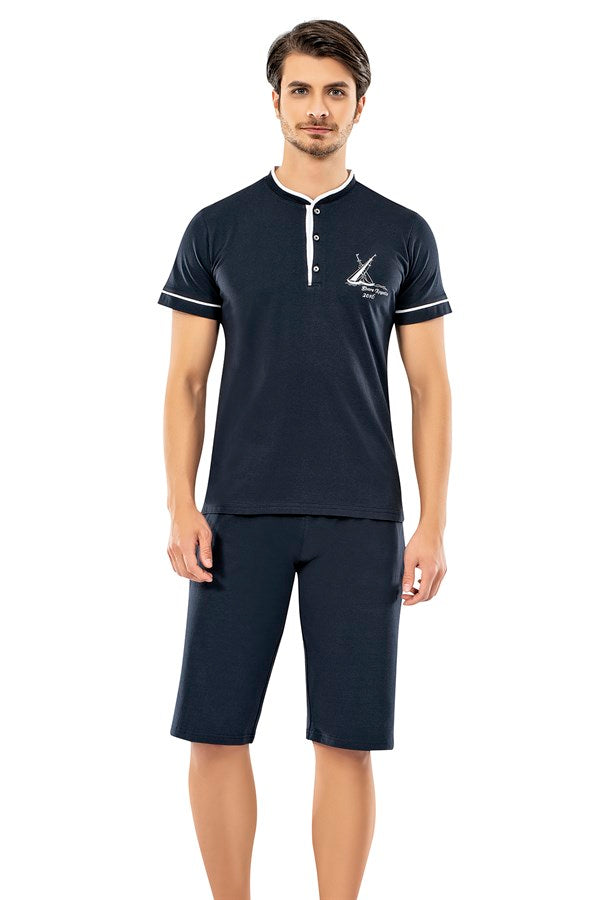 Men's Summer Shorts Pajama Set - 3 Pieces