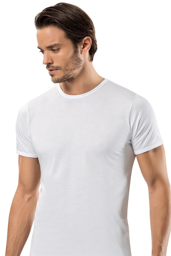 Men's Short Sleeves White Modal Undershirt