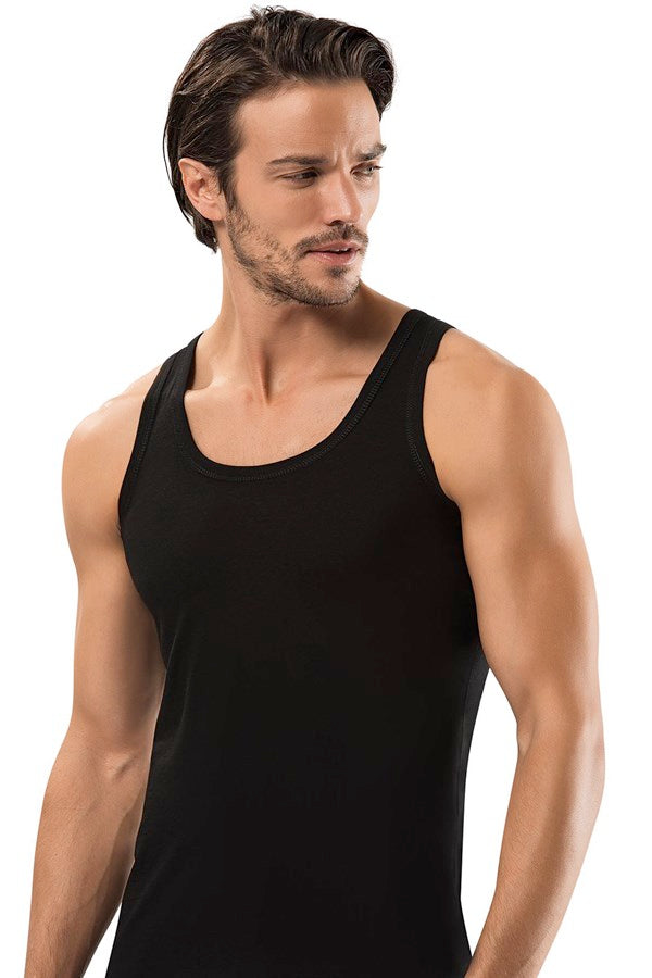 Men's Black Modal Sleeveless Undershirt