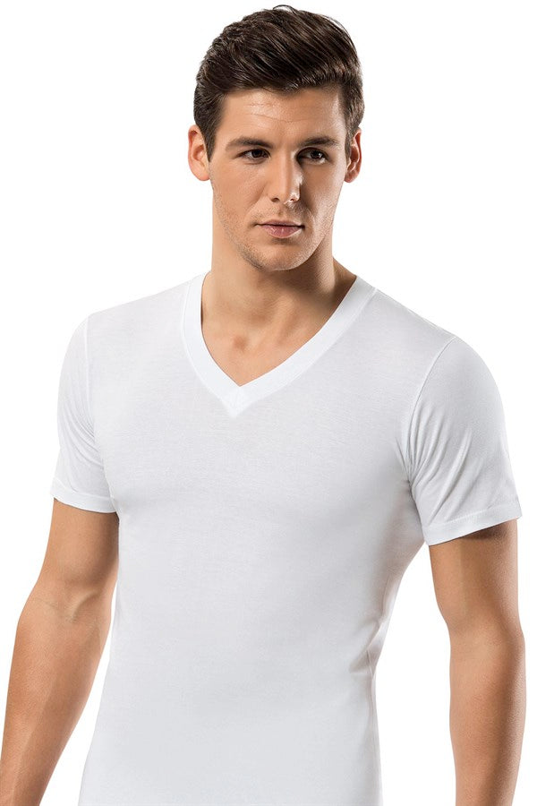 Men's Short Sleeves Combed Cotton Undershirt