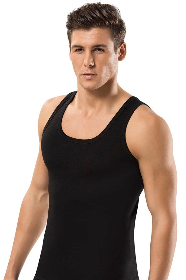 Men's Black Sleeveless Undershirt