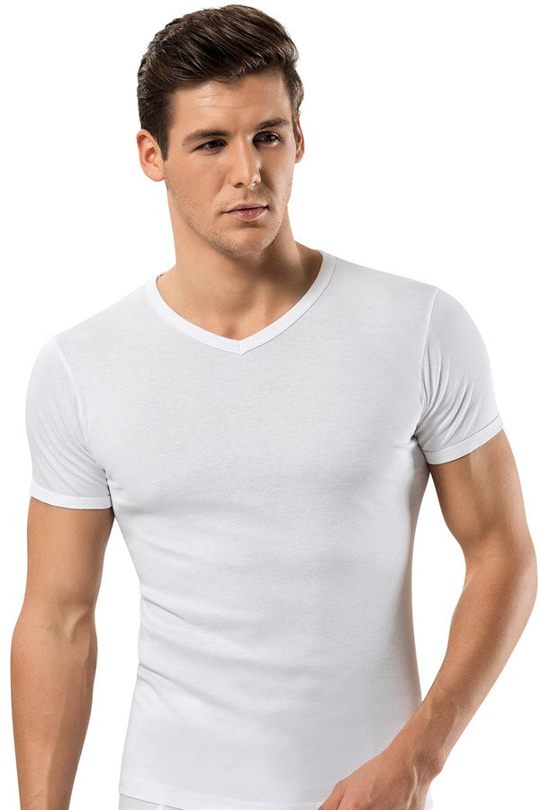 Men's V Neck Short Sleeves Undershirt