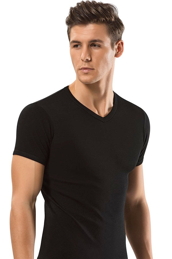 Men's V Neck Short Sleeves Undershirt