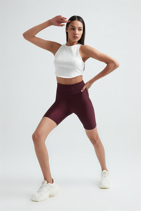 Women's Basic Shiny Short Leggings