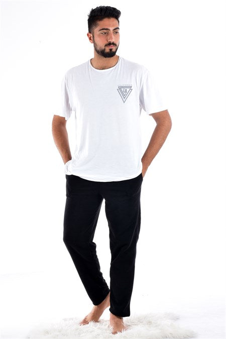 Men's Pocket Black Polar Fleece Pajama Pants