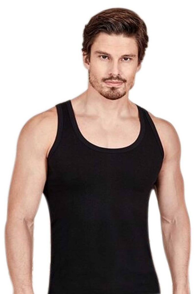 Men's Black Sleeveless Undershirt