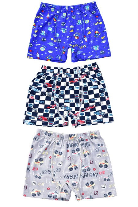 Boy's Patterned Boxer - 3 Pieces
