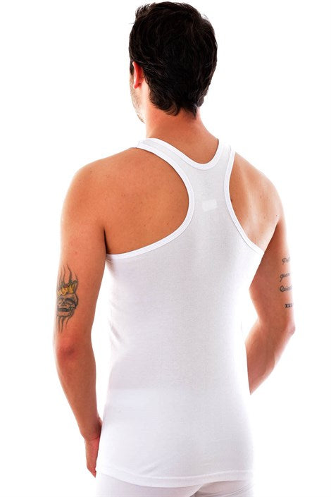 Men's White Sleeveless Undershirt