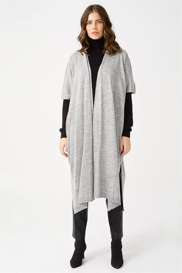 Women's Long Grey Cardigan