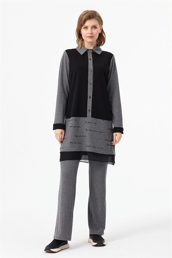 Women's Anthracite Tunic & Pants Set
