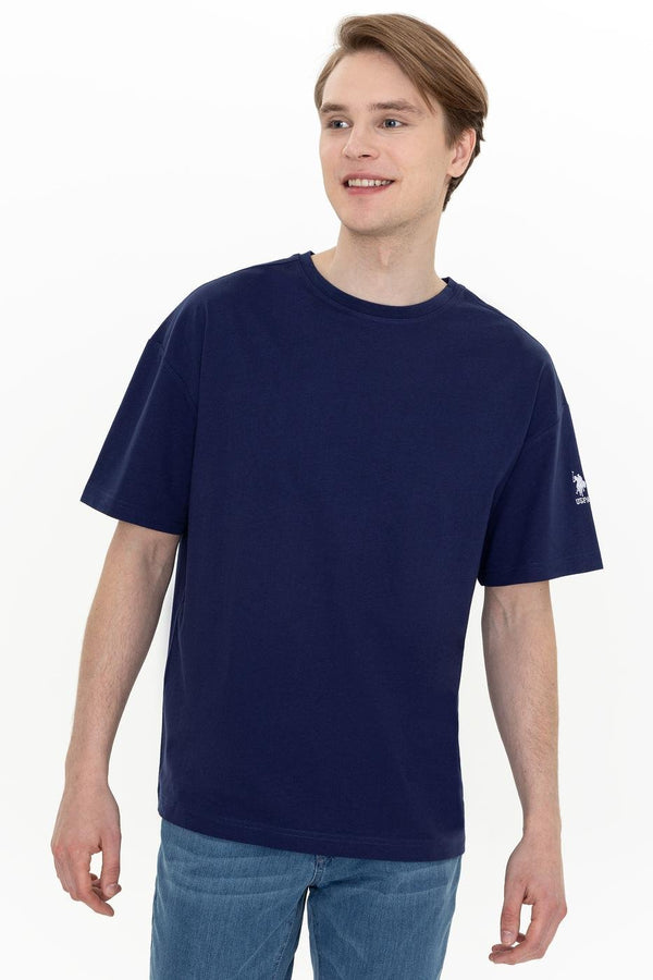 Men's Oversize Crew Neck Navy Blue T-shirt