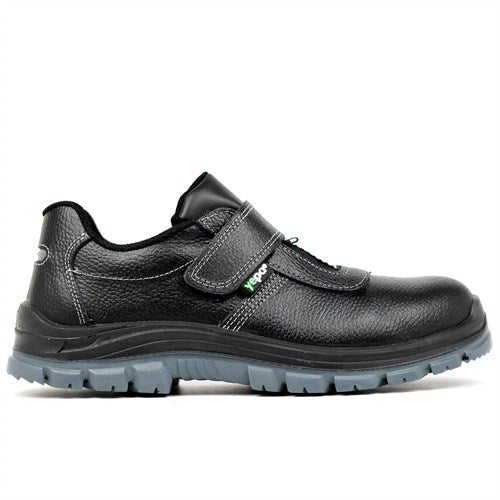 Unisex Steel Toe Velcro Strap Black Work & Safety Shoes
