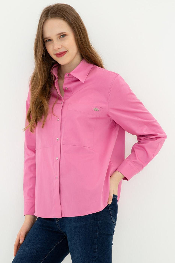 Women's Long Sleeves Pink Shirt