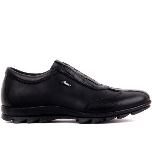 Men's Black Leather Casual Shoes