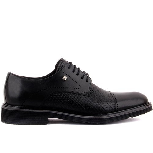 Men's Black Leather Casual Shoes