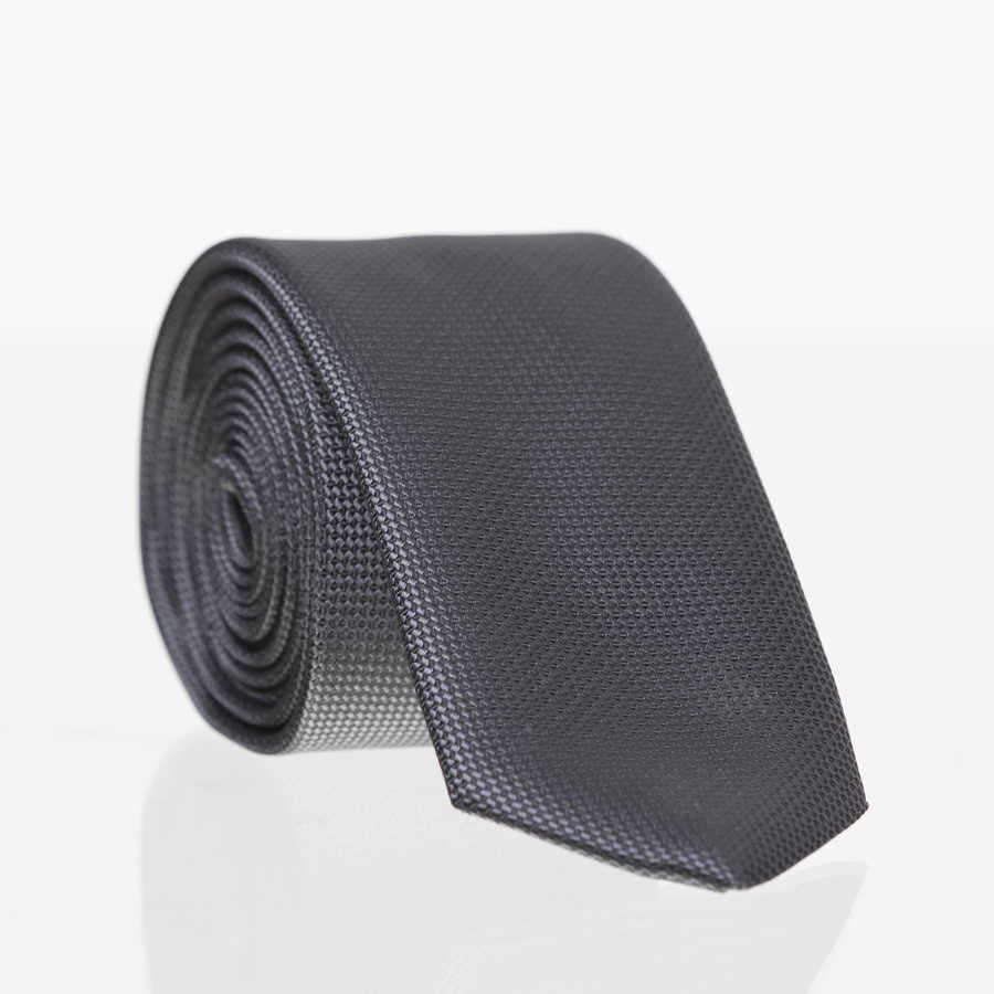 Slim Fit Plain Smoked Woven Tie