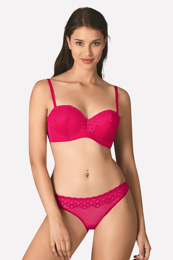 Women's Fuchsia Bustier & Panty Set