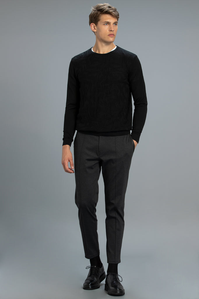 Men's Plain Black Sweater