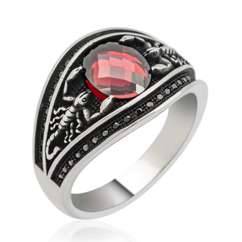 Men's Scorpion Design Silver Ring