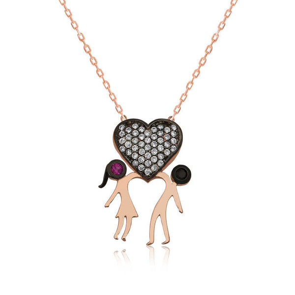 Women's Gemmed Rose Gold Necklace