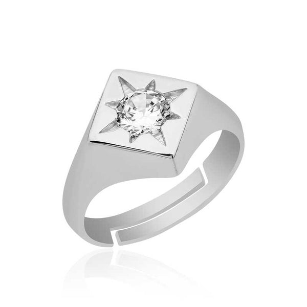 Women's Polestar Design Silver Adjustable Ring
