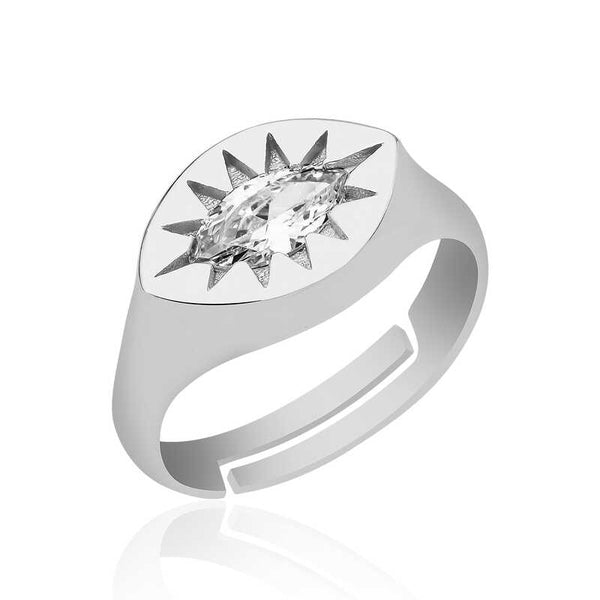 Women's Polestar Design Silver Adjustable Ring