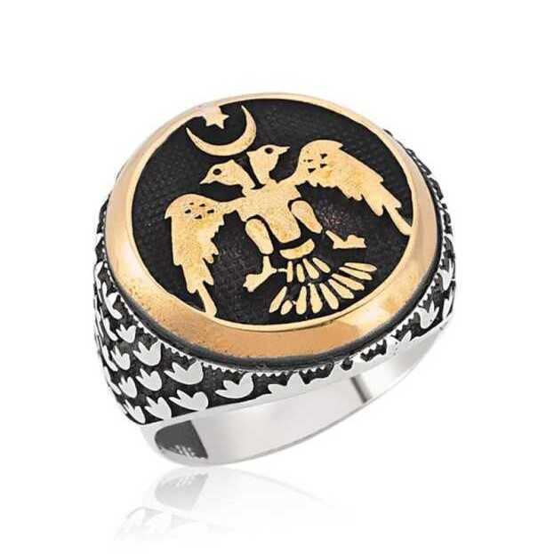 Men's Eagle Design Silver Ring