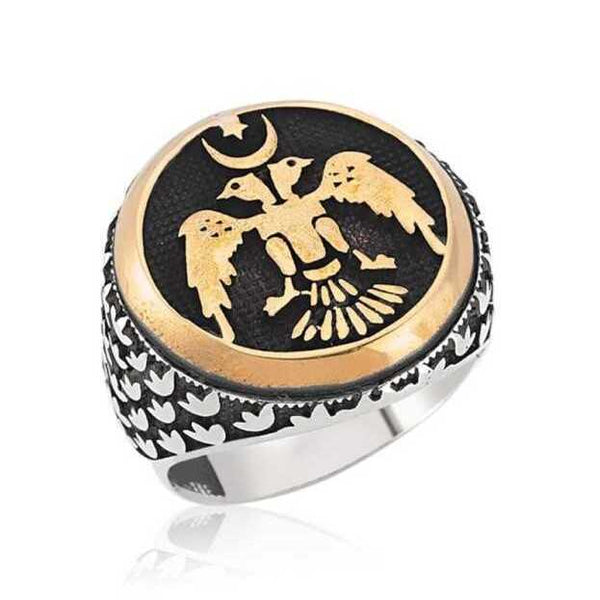 Men's Eagle Design Silver Ring