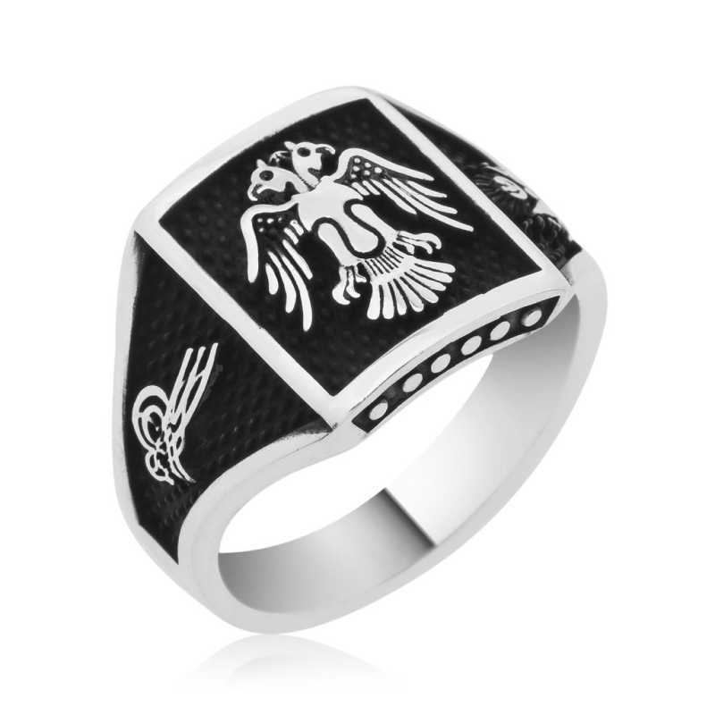 Men's Eagle Design Silver Ring