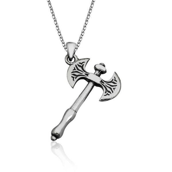 Men's Axe Pendant Silver Necklace