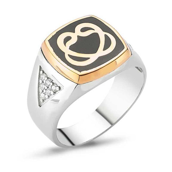 Men's Vav Design Silver Ring