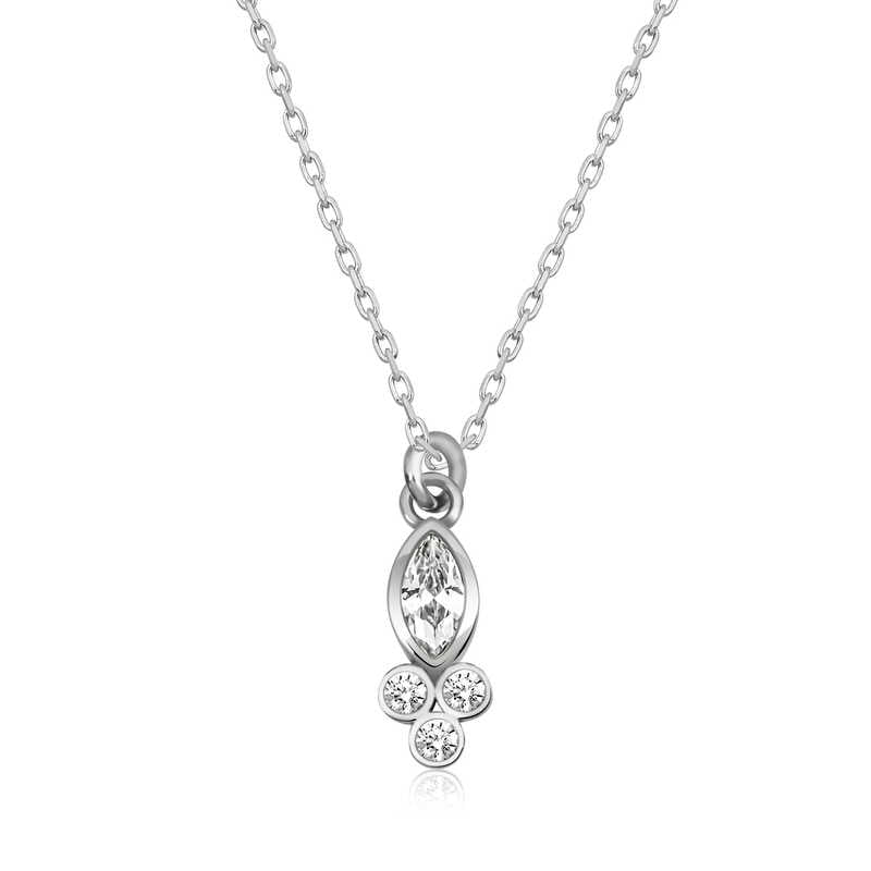 Women's Gemmed Silver Necklace