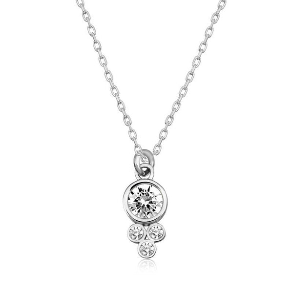 Women's Gemmed Silver Necklace
