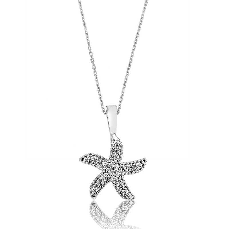 Women's Starfish Pendant Silver Necklace