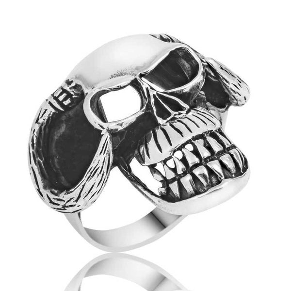 Men's Skull Design Silver Ring