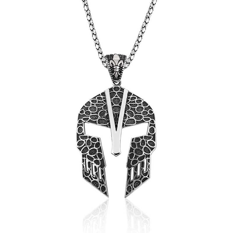 Men's Gladiator Pendant Silver Necklace