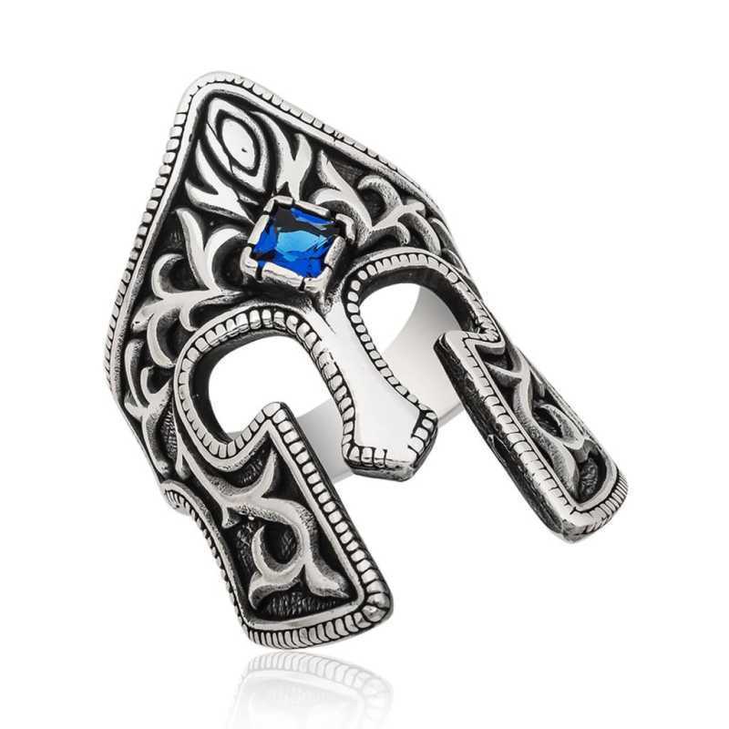 Men's Gladiator Design Silver Ring