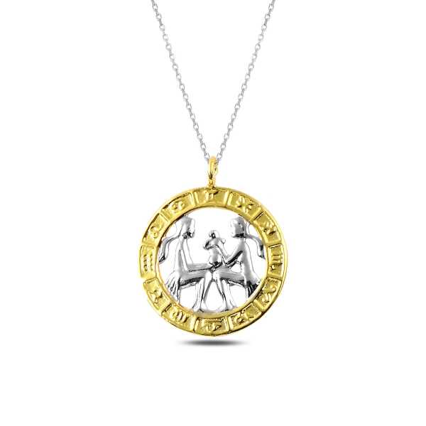 Women's Gemini Pendant Silver Necklace