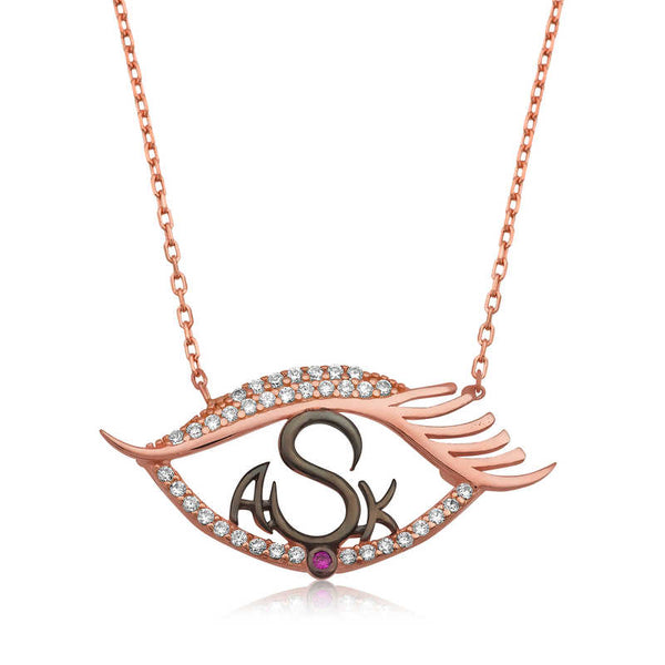 Women's Gemmed Eye Pendant Necklace