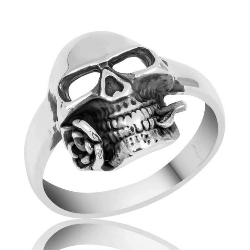 Men's Skull Design Silver Ring