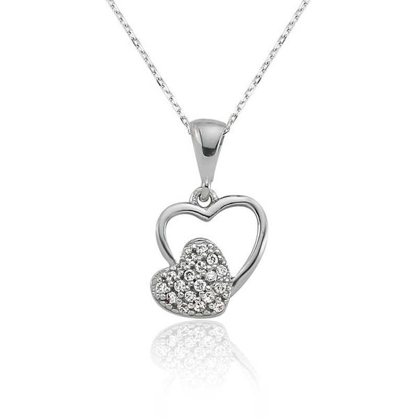 Women's Heart Pendant Silver Necklace