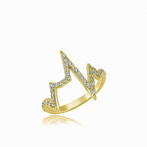 Women's Heart Rhythm Design Silver Ring