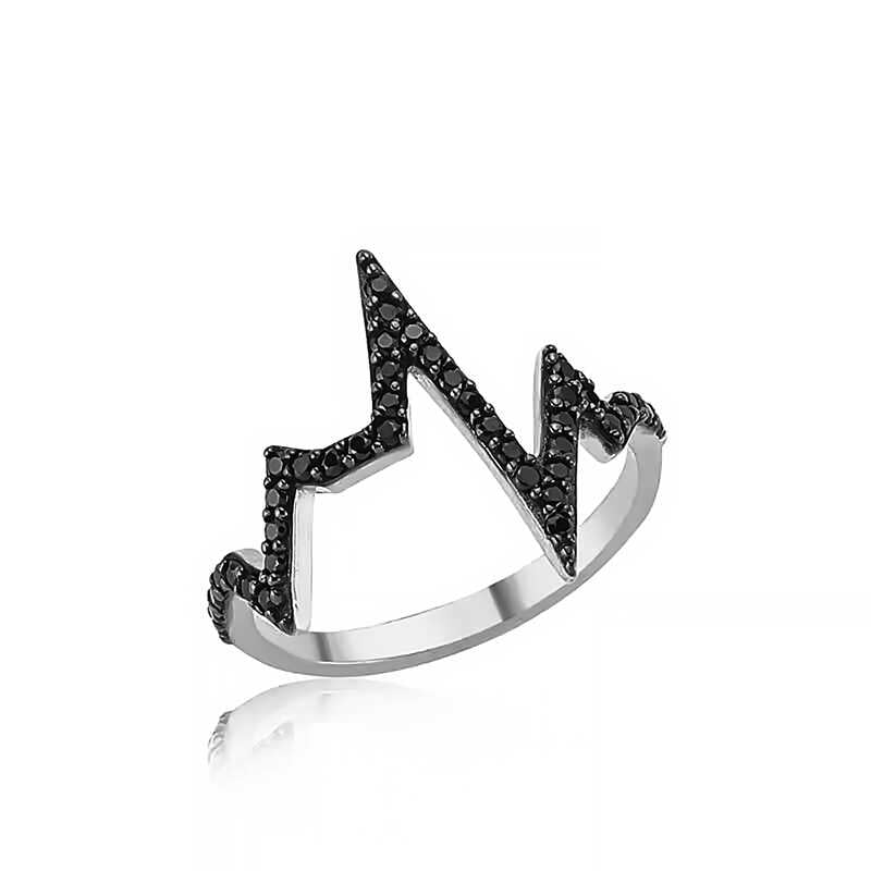 Women's Heart Rhythm Design Silver Ring
