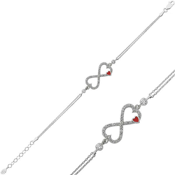 Women's Infinity Figure Silver Bracelet