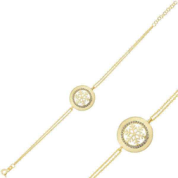 Women's Snowflake Figure Silver Bracelet