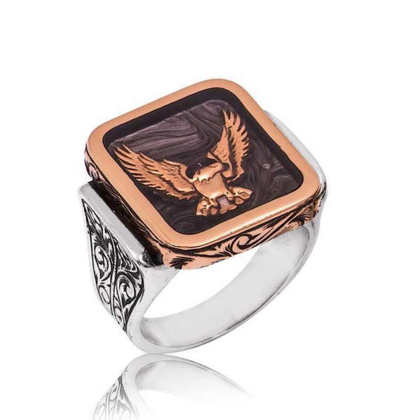 Men's Eagle Design Silver Ring