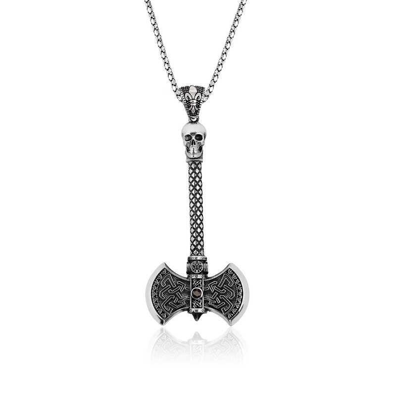 Men's Axe Pendant Silver Necklace