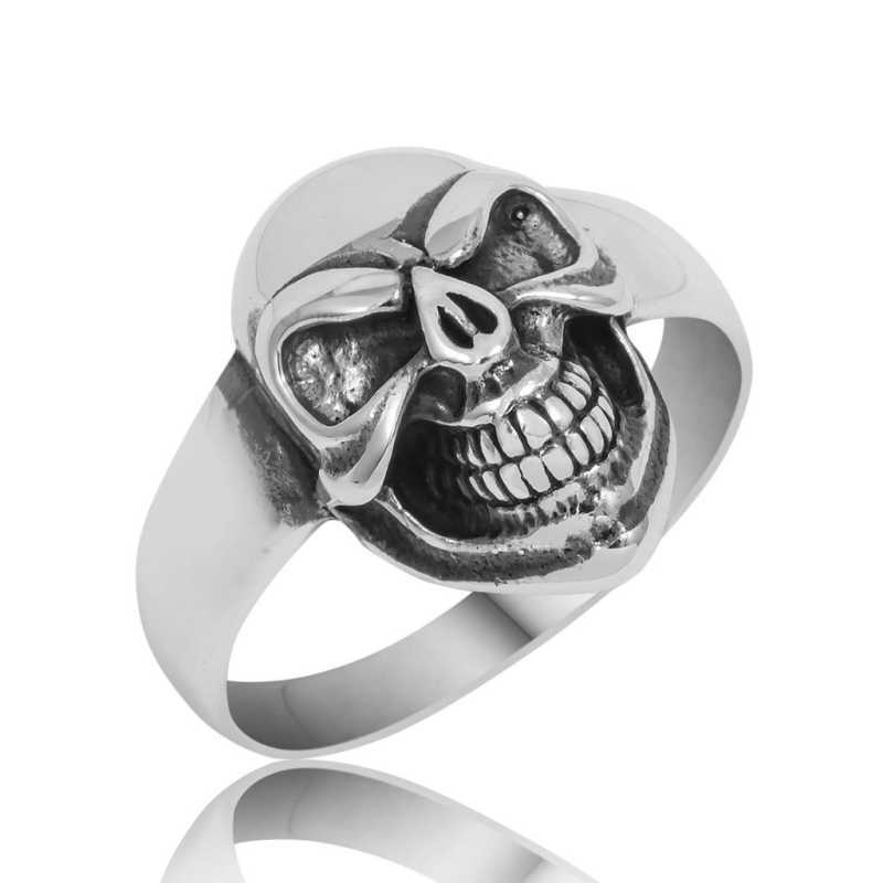 Men's Skull Design Silver Ring