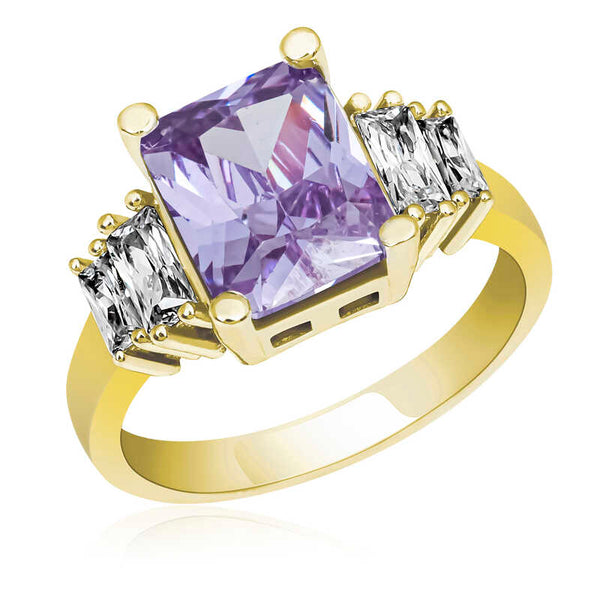 Women's Lilac Gemmed Silver Ring