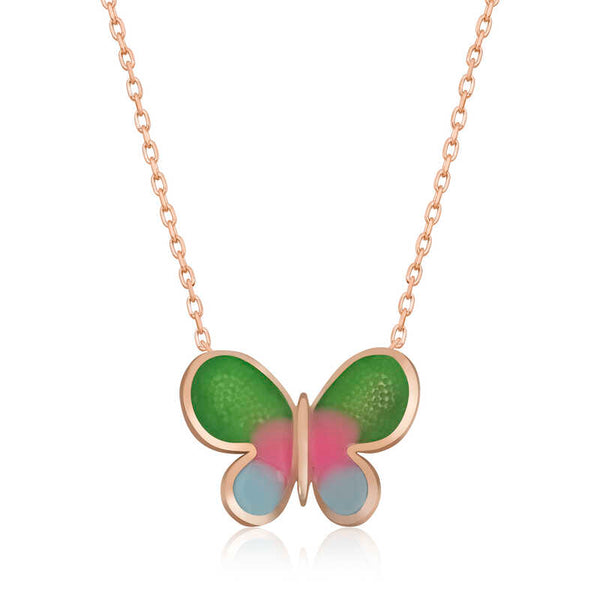 Women's Minimal Butterfly Pendant Silver Necklace